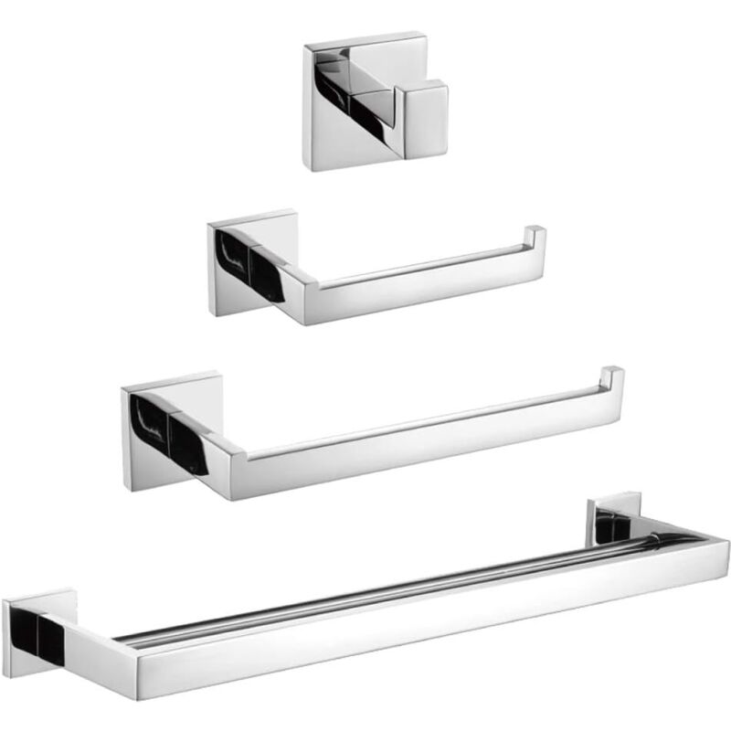 foto del prodotto ymyny set di accessori da bagno a parete da 4 pezzi in acciaio inossidabile spazzolato antiruggine con barra portasciugamani, anello