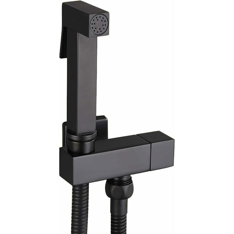 foto del prodotto ymyny set di spruzzatori per wc crediri, spruzzatore per bidet portatile in ottone nero, spruzzatore per bidet, spruzzatore per wc a parete, set