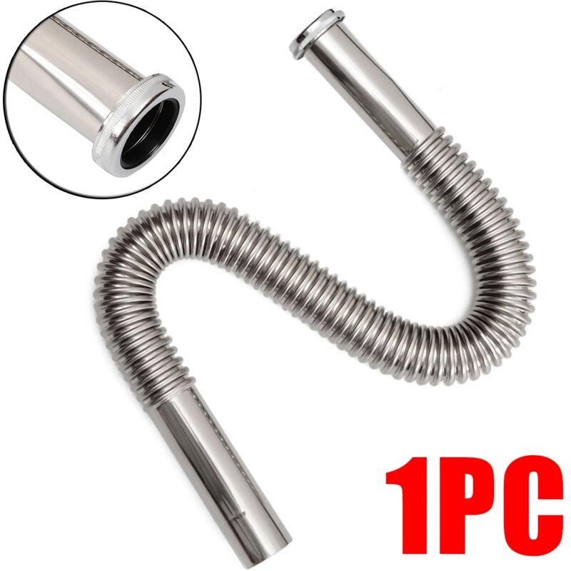 foto del prodotto ymyny sifone flessibile in acciaio inox crediri, tubo flessibile di scarico per lavandino, bagno, cucina, tubo dell acqua