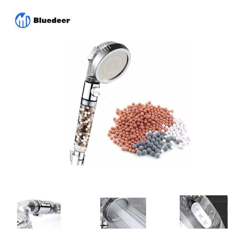 foto del prodotto ymyny soffione doccia con filtro crediri, doccia portatile ad alta pressione con risparmio idrico, 3 modalit , doccia portatile ad alta pressione