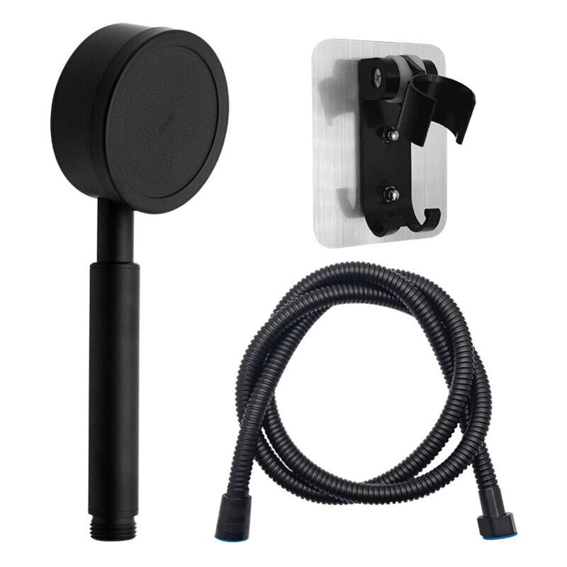 foto del prodotto ymyny soffione doccia con tubo flessibile e doccetta manuale, diametro 80 mm, con tubo flessibile doccia in acciaio inossidabile a risparmio idrico