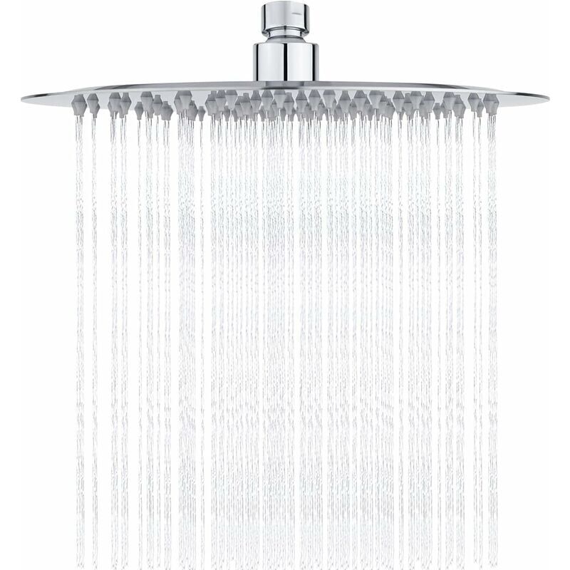 foto del prodotto ymyny soffione doccia in acciaio inox doccia a risparmio idrico, soffione doccia rotondo da 25 cm, soffione doccia a pioggia universale con