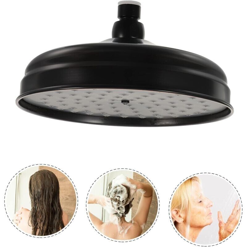 foto del prodotto ymyny soffione doccia rotondo in ottone anticato da 8 pollici, accessori per il bagno, soffione doccia di ricambio, soffione doccia diffuso