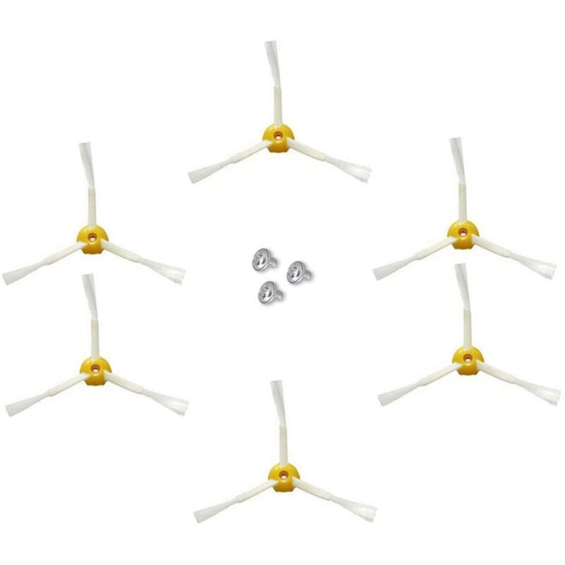 foto del prodotto ymyny spazzola laterale per irobot roomba serie 500 600 700 giallo, 6 pezzi spazzola laterale a 3 bracci 