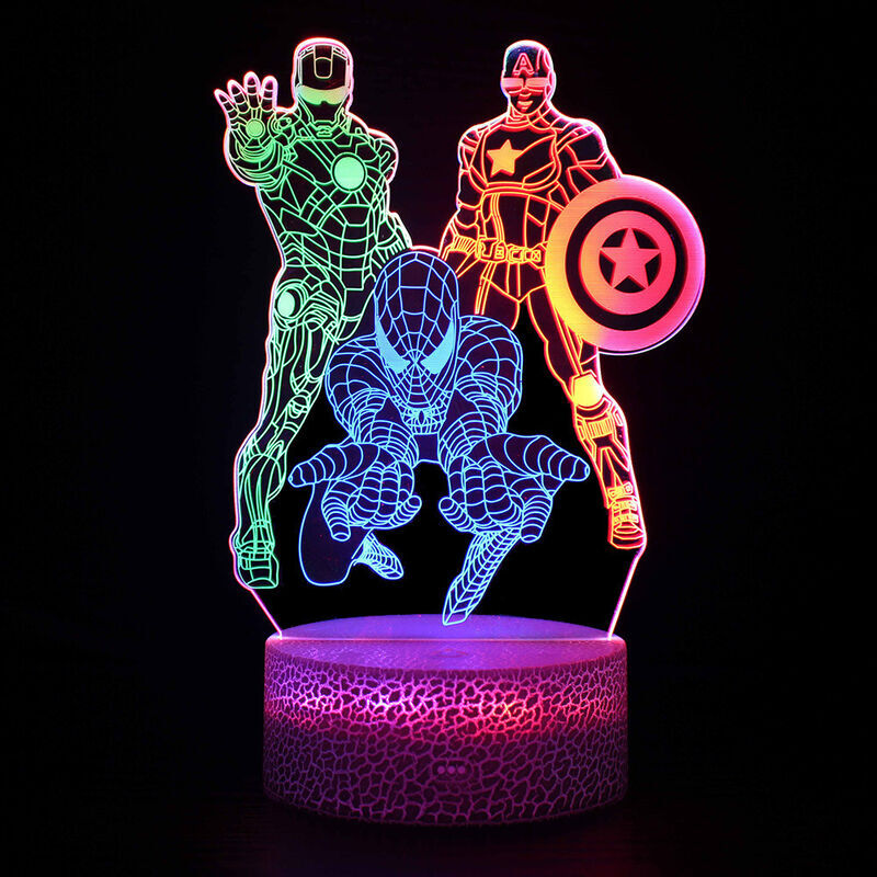 foto del prodotto ymyny spiderman luce notturna 3d led luce notturna per bambini regalo di natale lampada da scrivania decorazione per camera da letto