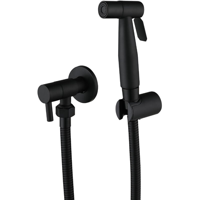 foto del prodotto ymyny spruzzatore per wc in acciaio inossidabile crediri, set spruzzatore per bidet, spruzzatore per rubinetto, spruzzatore per wc nero 