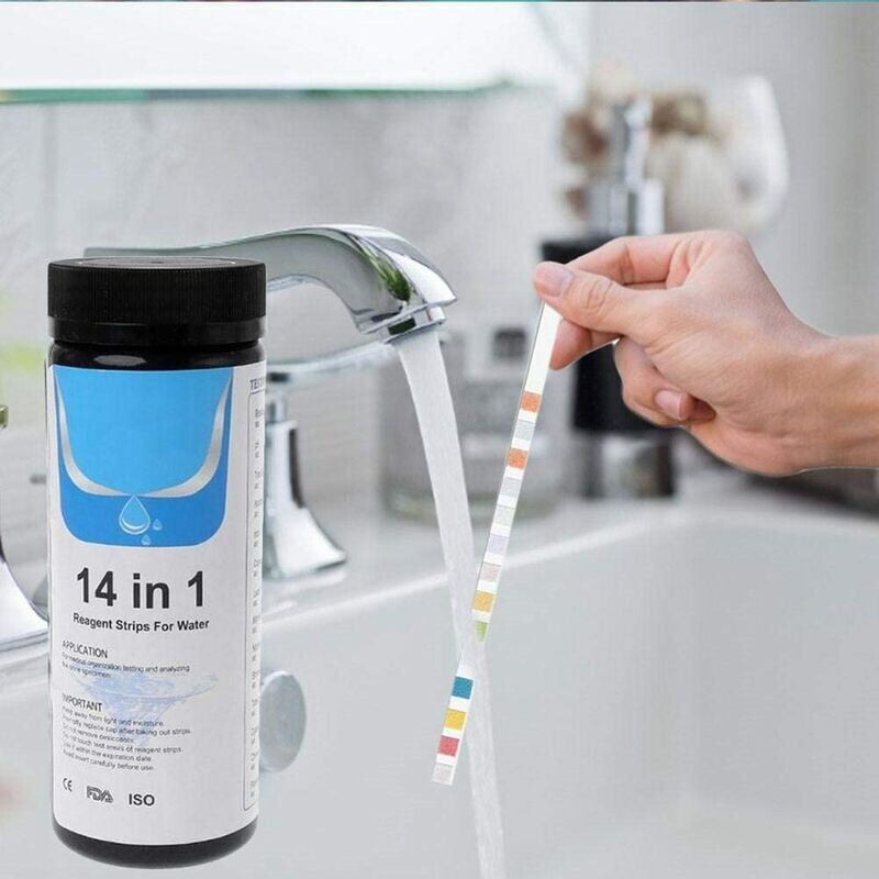 foto del prodotto ymyny strisce reattive per acqua potabile crediri 14 in 1, test di qualit dell acqua migliorato per l acqua del rubinetto 50 fogli 