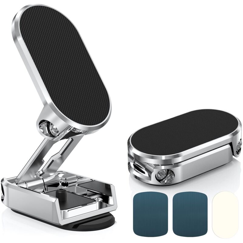 foto del prodotto ymyny supporto magnetico per telefono da auto, rotazione pieghevole, supporto magnetico portatile in lega per telefono