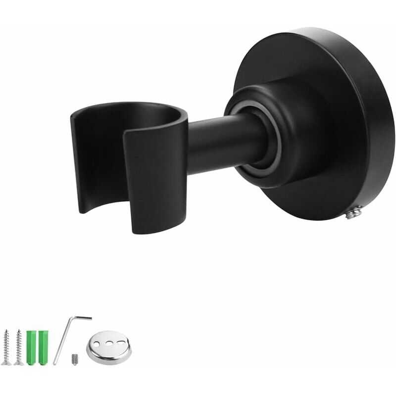 foto del prodotto ymyny supporto per doccia supporto per soffione doccia in acciaio inox 304, regolabile a 360 con viti di installazione nero 