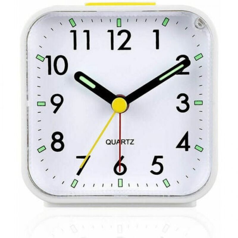foto del prodotto ymyny sveglia analogica silenziosa senza ticchettio sveglia dolce, suoni acustici, aumento del volume, funzioni snooze e luce, funzionamento a