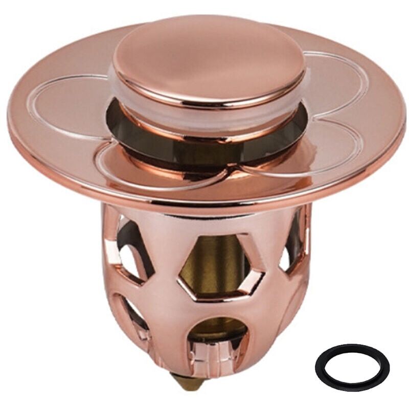 foto del prodotto ymyny tappo per lavello in acciaio inox tappo universale per lavello, tappo di scarico per lavello da appoggio, tappo per vasca da bagno, oro rosa