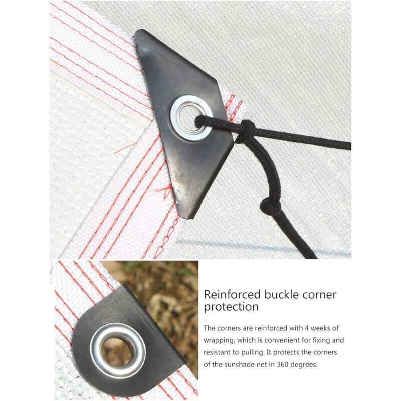 foto del prodotto ymyny telo ombreggiante a rete heat shield net per pergolato, telo ombreggiante rettangolare per serra, disponibile in diverse misure, bianco