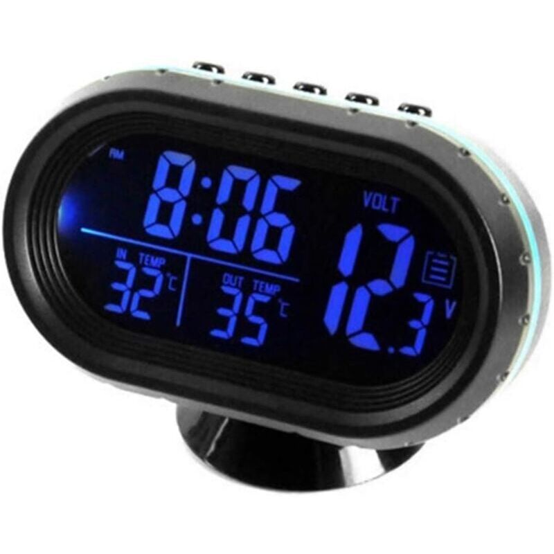 foto del prodotto ymyny termometro per auto orologio elettronico digitale, misuratore di temperatura e voltmetro per veicoli automatici