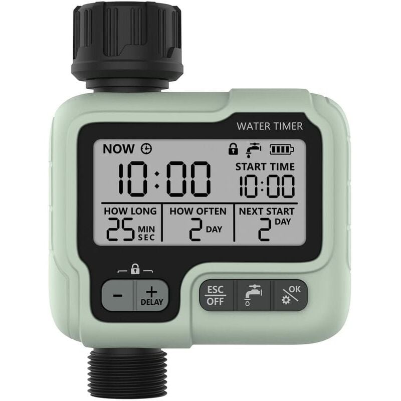 foto del prodotto ymyny timer per irrigazione irrigatore manuale automatico impermeabile ipx5 con ampio schermo lcd, facile installazione