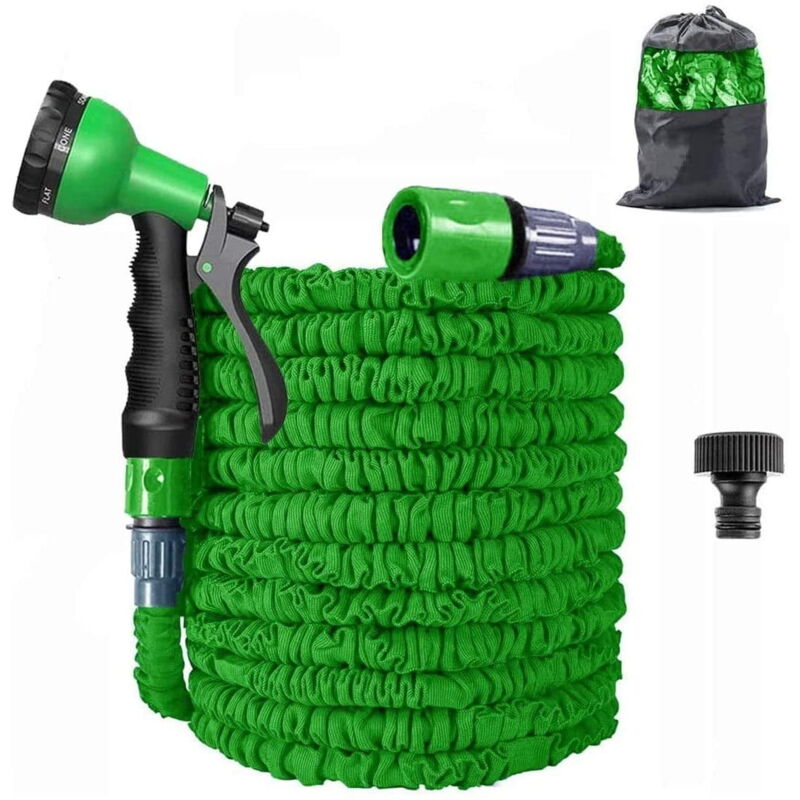 foto del prodotto ymyny tubo da giardino espandibile crediri da 50 piedi, flessibile, antipiega, triplo nucleo in lattice con ugello a spruzzo a 8 funzioni, tessuto