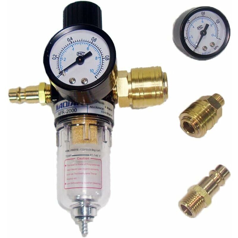 foto del prodotto ymyny unit di manutenzione dell aria compressa crediri riduttore di pressione da 1 4 regolatore dell aria compressa con separatore d acqua e