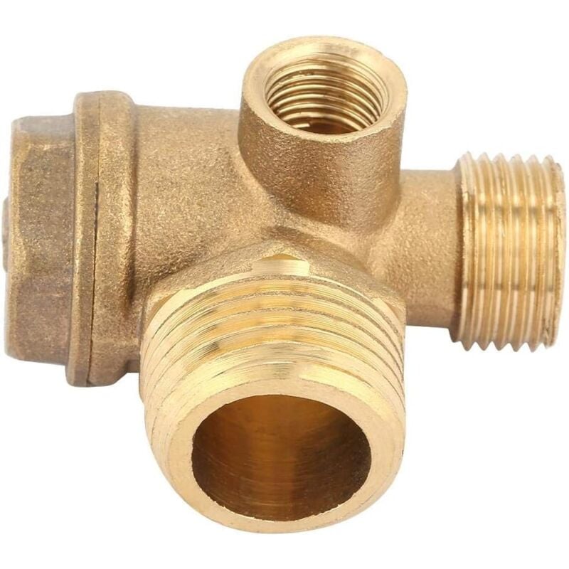 foto del prodotto ymyny valvola di ritegno del compressore crediri con 3 raccordi, filettatura esterna, collegamento del tubo flessibile 20 x 16 x 10 mm 20 x 16 x