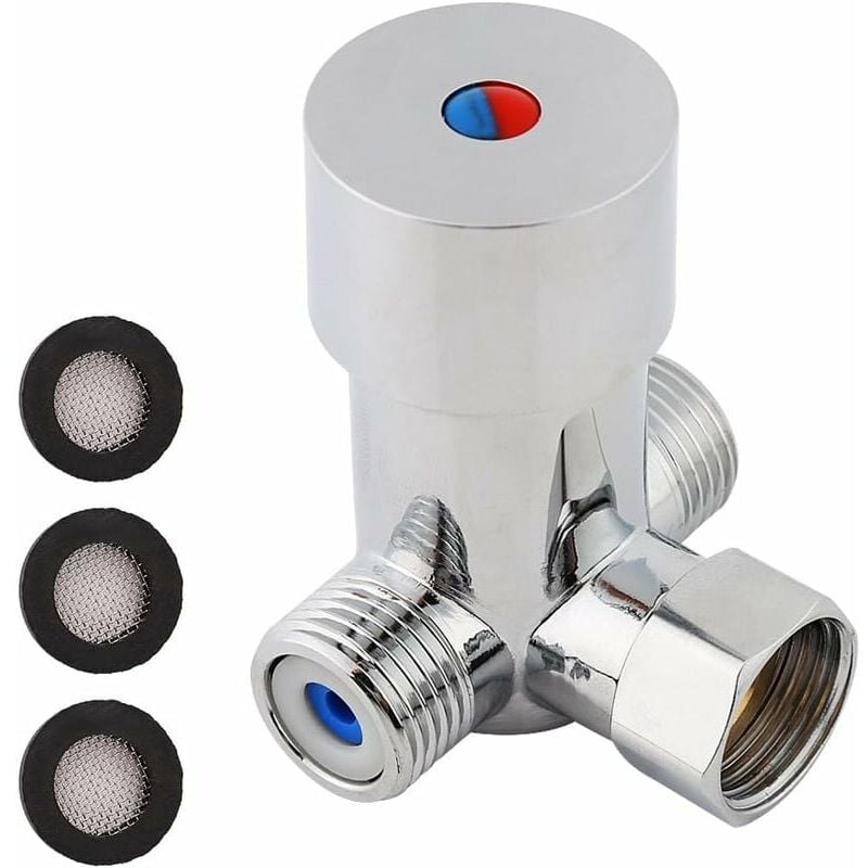 foto del prodotto ymyny valvola miscelatrice per acqua calda e fredda con filettatura standard g1 2 per rubinetto automatico