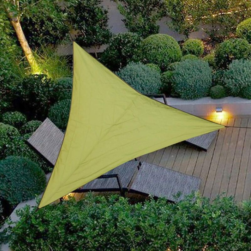 foto del prodotto ymyny vela ombreggiante triangolare impermeabile, leggera, con protezione solare, per giardino, balcone, protezione uv, 3x3x3 m, verde militare