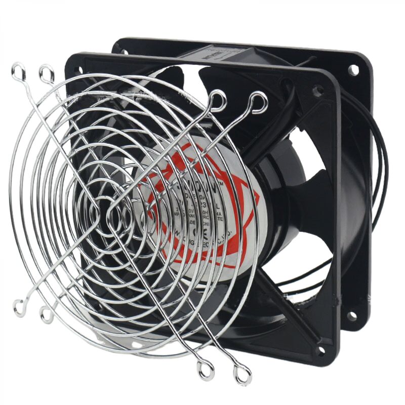 foto del prodotto ymyny ventilatore assiale per camino a cassetta, inseribile, alta temperatura, pale metalliche, silenzioso e universale. dimensioni 120 x 120 x 38 mm