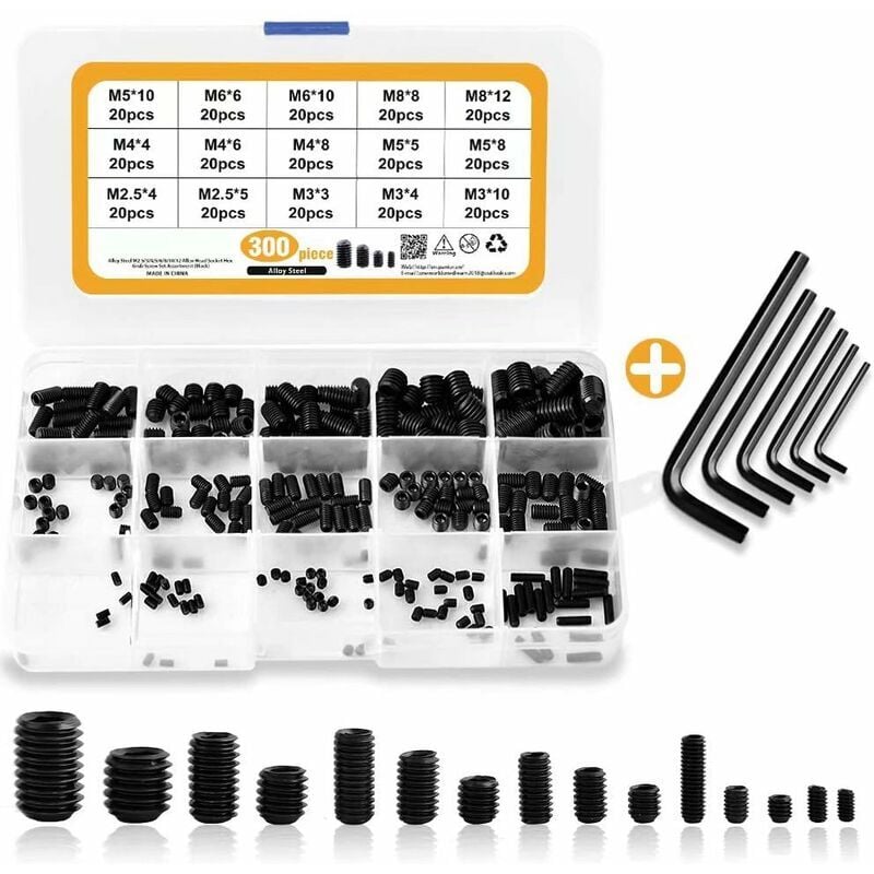 foto del prodotto ymyny viti a testa cilindrica con esagono incassato crediri m2.5 m3 m4 m5 m6 m8, kit di assortimento di viti a testa cilindrica con esagono