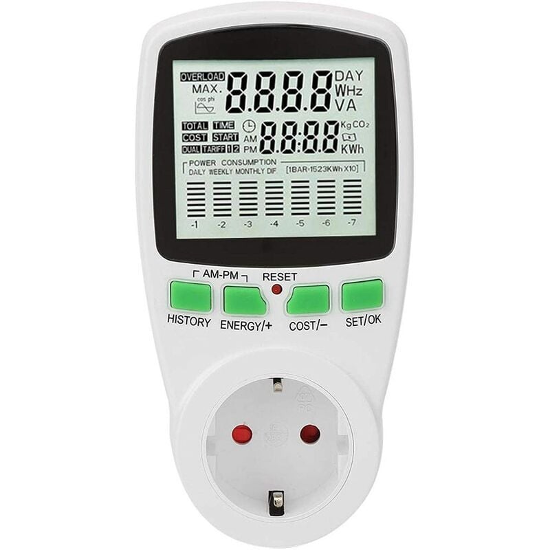 foto del prodotto ymyny wattmetro, monitor del consumo energetico, presa del misuratore di potenza 0 16a, monitor intelligente dell utilizzo dell elettricit regno
