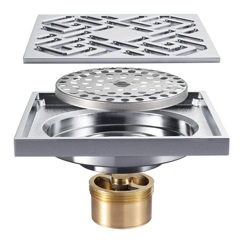 foto del prodotto ymyny wc bagno cucina, scarico a pavimento, scarico a pavimento con coperchio rimovibile, scarico doccia in rame puro
