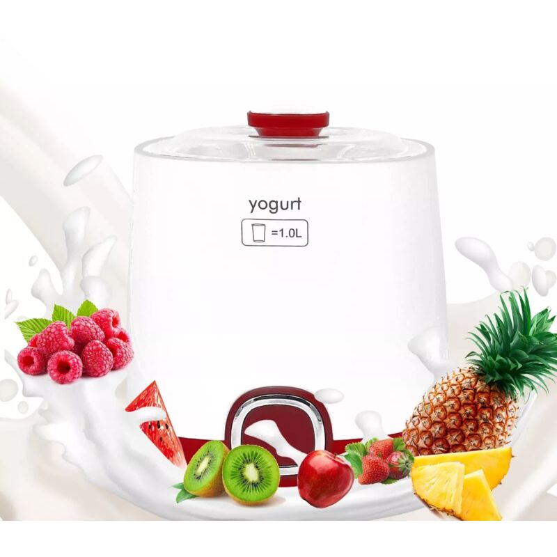 foto del prodotto yogurtiera elettrica automatica con vasetti 20w, perfetta per preparare yogurt fatti in casa in modo facile e veloce, compatta e a basso consumo