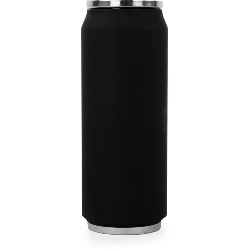 foto del prodotto yoko design lattina isotermica in acciaio inossidabile, da 7 cm, capienza di 500 ml, rif. 1304, acciaio inox, nero, 19 x 7 x 7 cm
