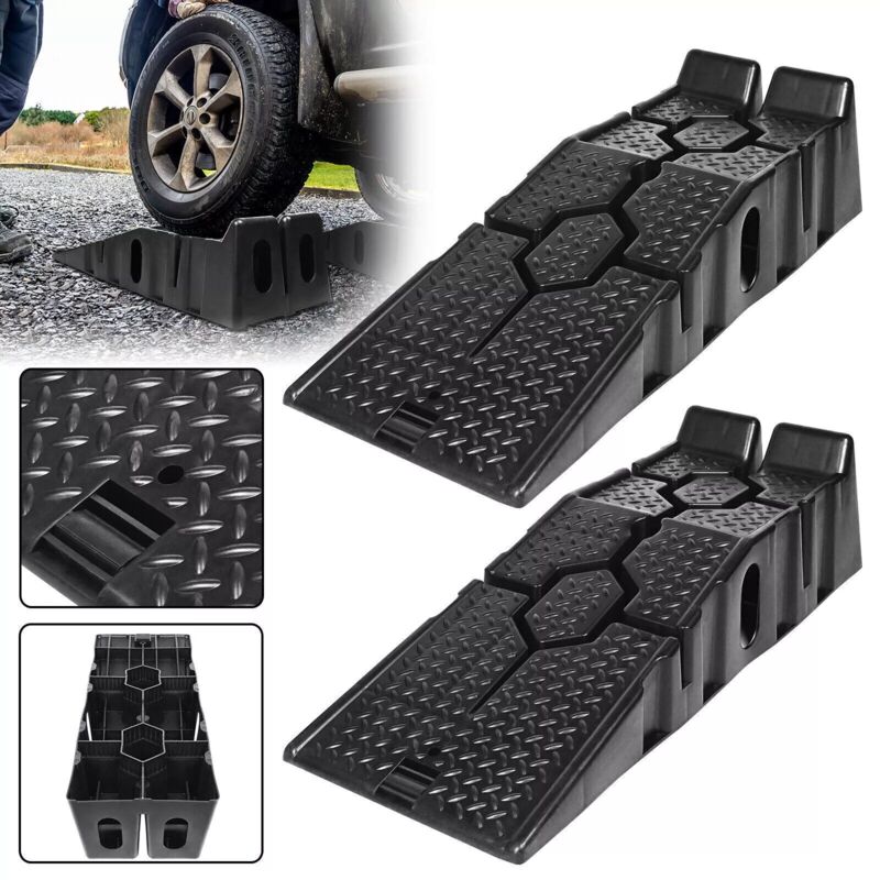 foto del prodotto yoleo rampe di accesso in plastica a 2 pezzi, rampa di carico, carichi pesanti 2,5 t, cunei per marciapiedi, piattaforma elevatrice per auto,