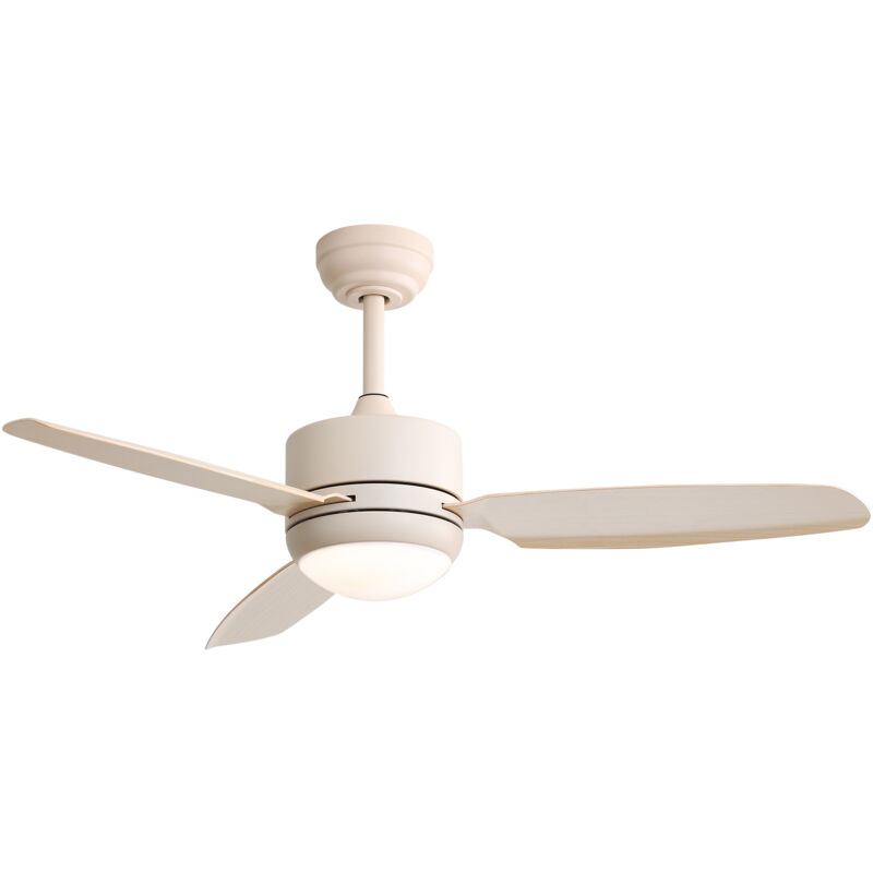 foto del prodotto yoleo ventilatore da soffitto con luci, 116,8 cm, 3 pale in abs, 6 velocit , telecomando, motore dc, beige