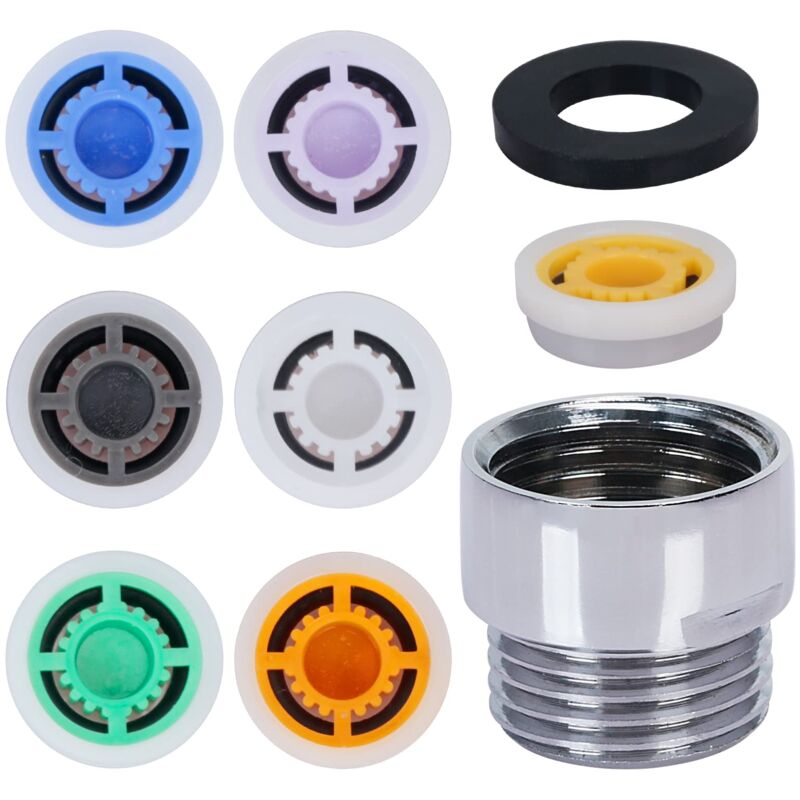 foto del prodotto yoloup set di 9 limitatori di flusso per doccia da 4 l,5 l,6 l,7 l,8 l,10 l,12 l,per risparmio idrico soffione doccia, riduzione di
