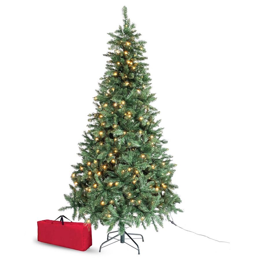 foto del prodotto your self albero di natale folto verde con luci led effetto realistico 180 cm con borsa