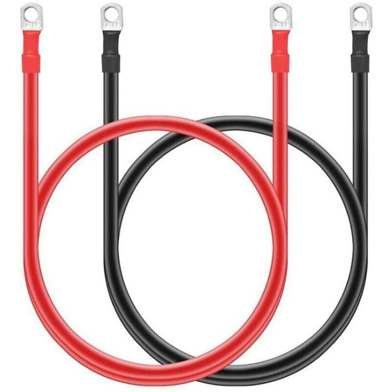 foto del prodotto yoyaxi cavi per batteria in rame puro da 5 awg, confezione da 2, con terminali da 10 mm 3 8 pollici per uso automobilistico