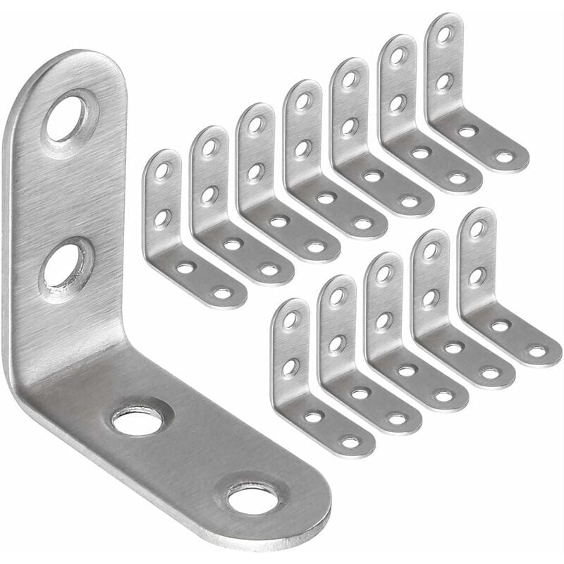 foto del prodotto yoyaxi staffe angolari in acciaio inox, angolo retto, a forma di l, elemento di fissaggio, accessori per mobili, connettore angolare, 4040 mm,