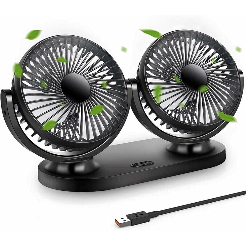 foto del prodotto yoyo mini ventilatore usb a doppia testa, girevole a 360 , 3 velocit , portatile, per auto tavolo campeggio pesca, ecc.