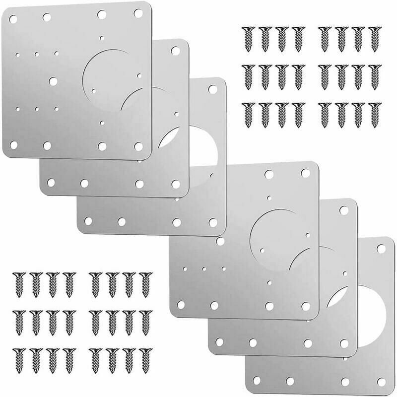 foto del prodotto yozhiqu - piastra di riparazione per cerniera per mobile in acciaio inox con viti 4 pezzi