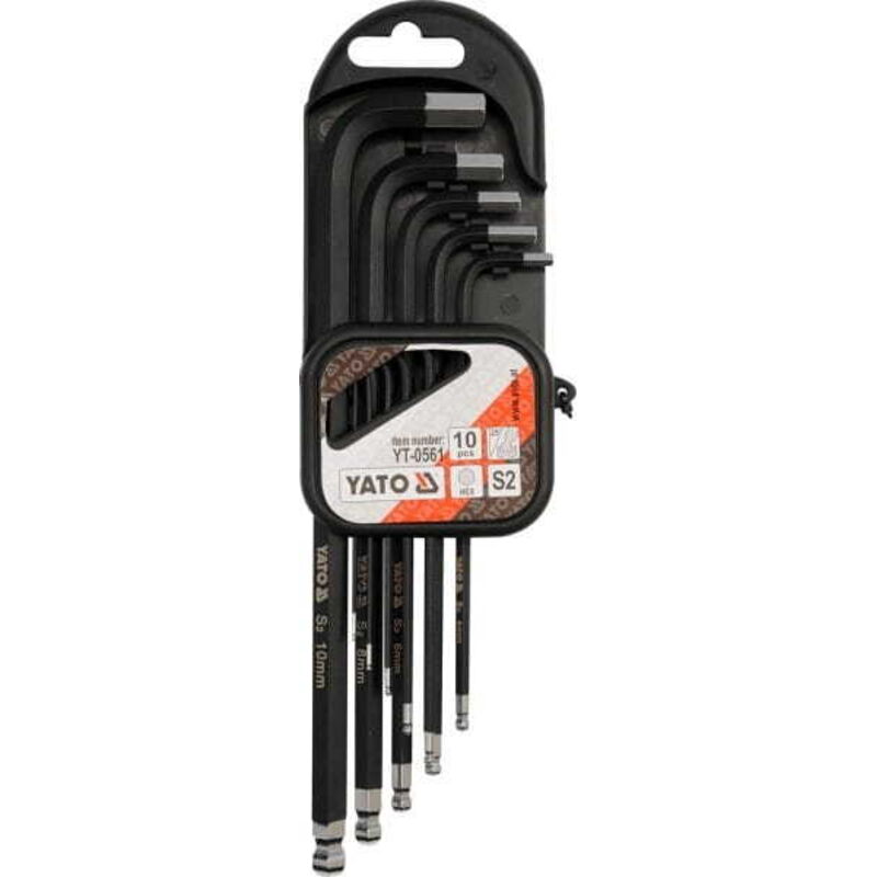 foto del prodotto yt 0561 set di chiavi esagonali rivestite yato 10 pezzi