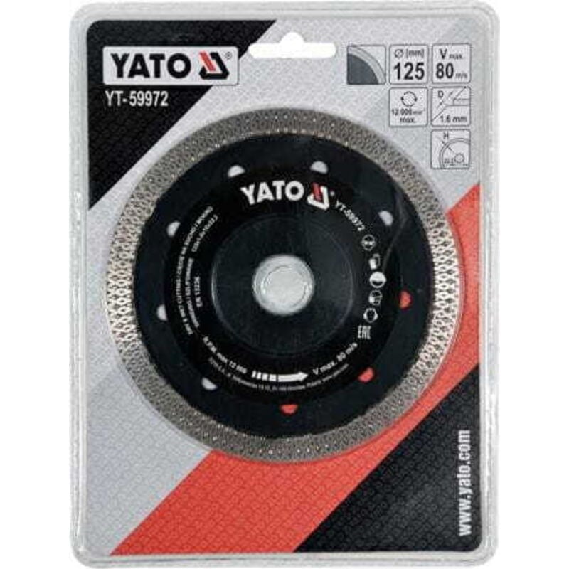 foto del prodotto yt-59972 disco da taglio in ceramica yato 125mm