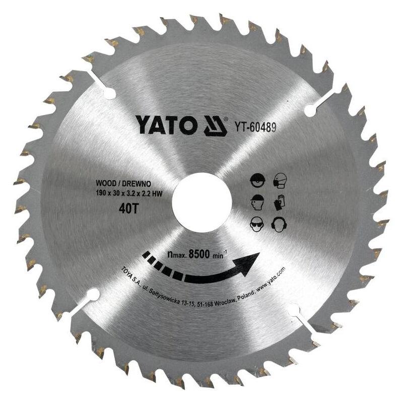 foto del prodotto yt 60489 lama di sega circolare 19 cm 1 pezzo i yato