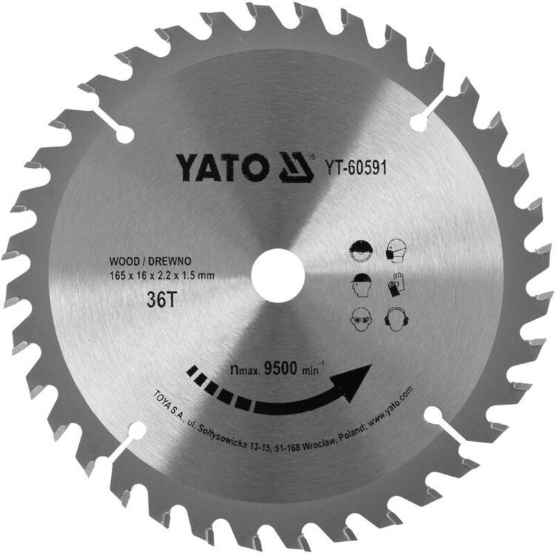 foto del prodotto yt 60591 lama di sega circolare 1 pz. yato