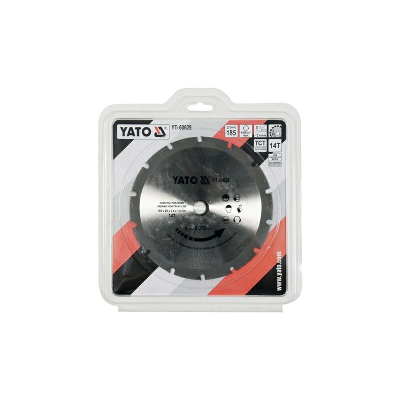 foto del prodotto yt 60628 lama de lama circolare 18,5 cm 1 pezzo i yato
