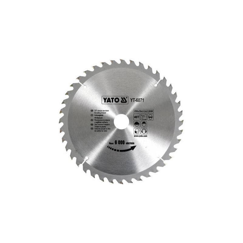 foto del prodotto yt 6071 lama circolare de 25 cm 1 pz i yato