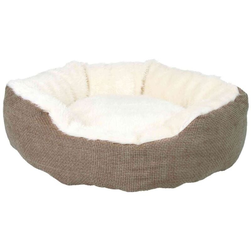 foto del prodotto yuma cuccia diametro 45cm colore marrone bianco lana