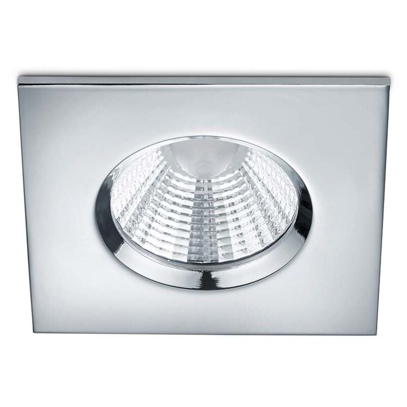 foto del prodotto zagros faretto da incasso led quadrato cromato dimmerabile ip65 8,5cmx8,5cm