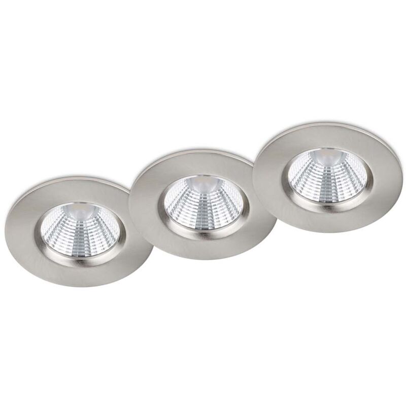 foto del prodotto zagros kit 3 faretti da incasso led rotondi acciaio dimmerabili ip65 diam. 8,5cm