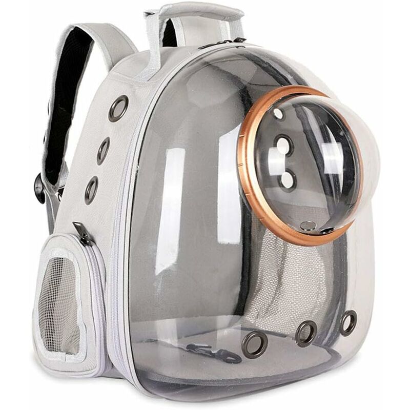 foto del prodotto zaino capsula spaziale per animali di piccola e media taglia, trasparente, traspirante, resistente al calore, per viaggi, trekking, passeggiate,