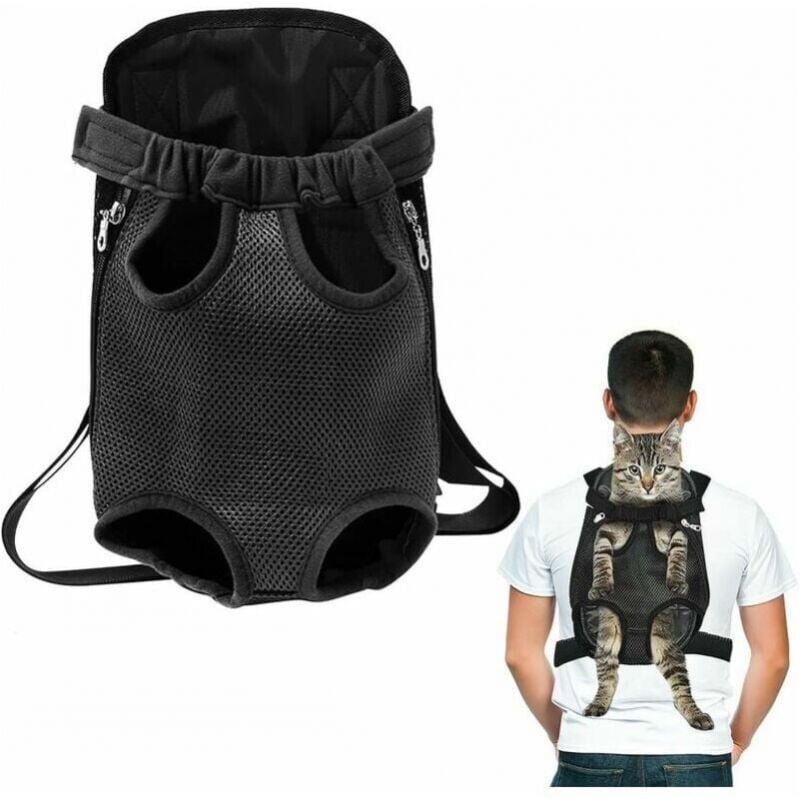 foto del prodotto zaino frontale nero per cani di piccola e media taglia, zaino frontale per cani, borsa per accessori da viaggio per animali domestici, zaino