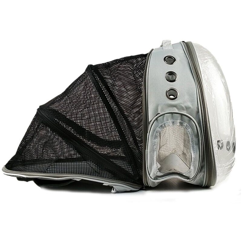 foto del prodotto zaino per cani e gatti. borsa per il trasporto di cani e gatti di piccola taglia. borsa a bolle per cani e gatti con finestra frontale trasparente e