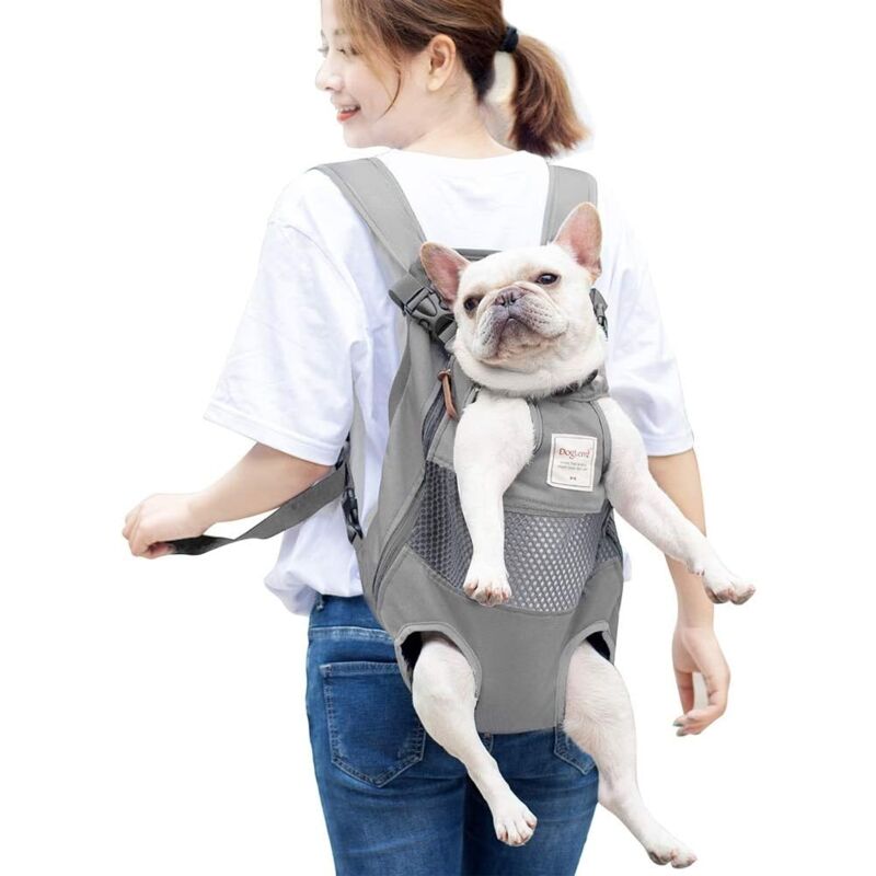 foto del prodotto zaino per cani zaino per animali domestici per cani di piccola e media taglia, borsa da viaggio a mani libere per gatti grigio 